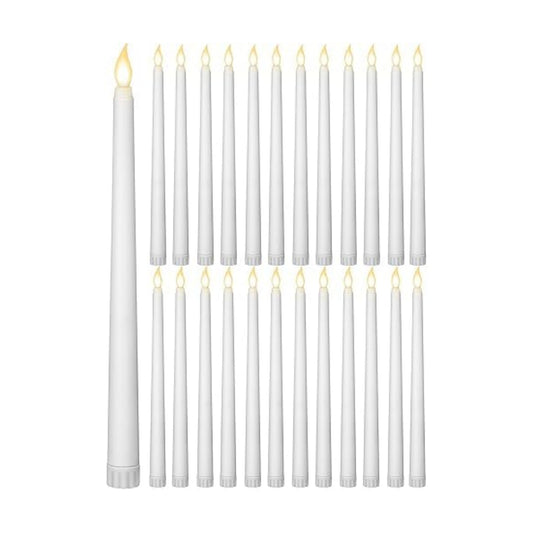 Treela Battery Operated LED Taper Candles,Basic,11 Inch,White