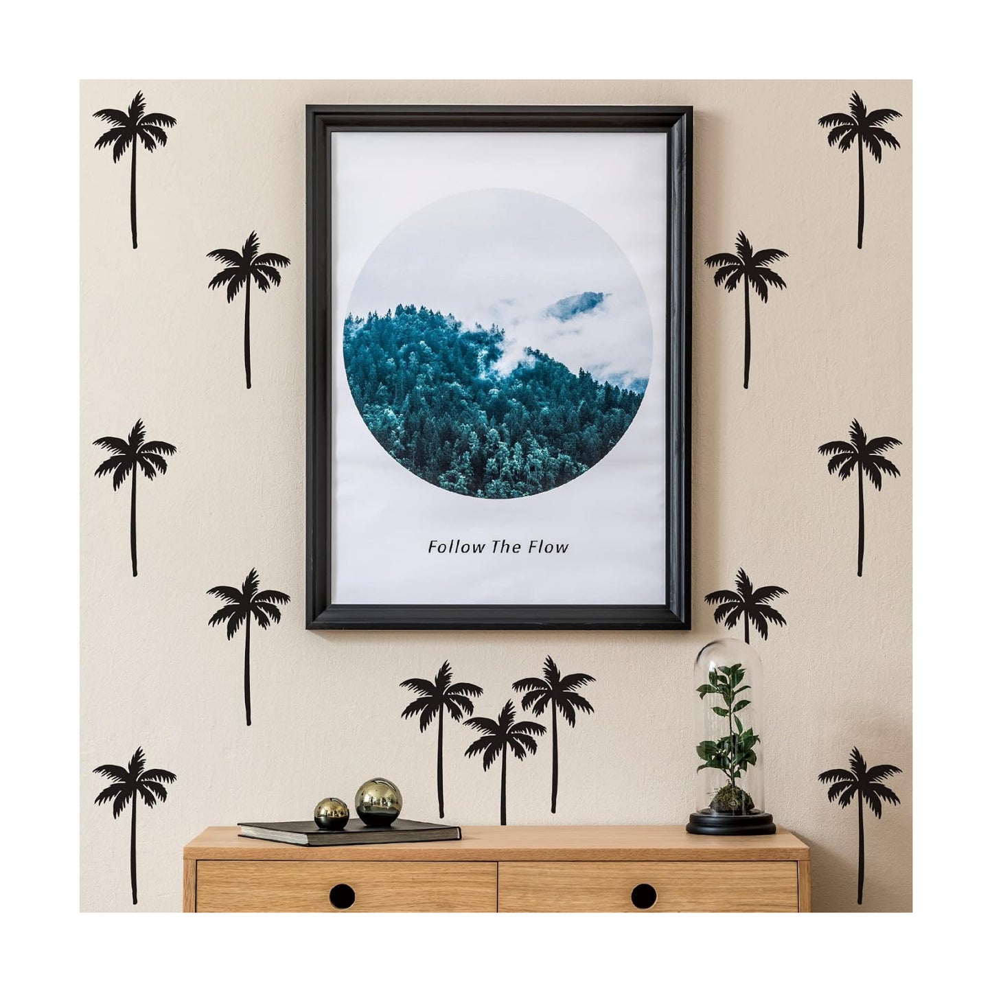 Peel and Stick Modern Wall Stickers for Nursery Kids Room / Black