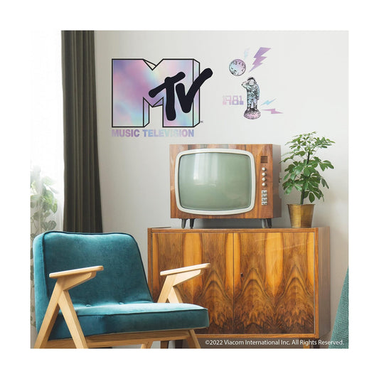 RMK5268GM MTV Holographic Peel and Stick Giant Wall Decals