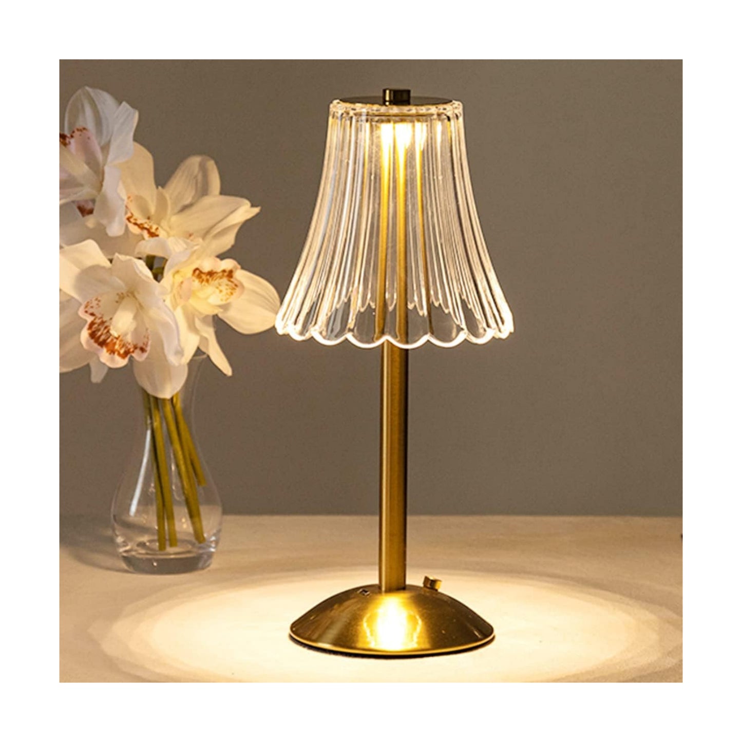 HEQET Cordless Table Lamps for Home,Table,Dining Room, Gold Rechargeable Lamps, USB Charge 12'' Tall LED Brass Portable