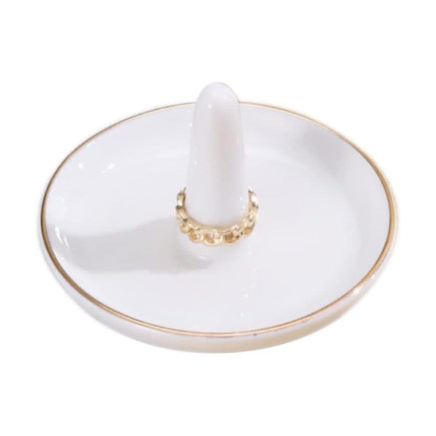 White Ring Dish Holder / White 1 / 4 Inch