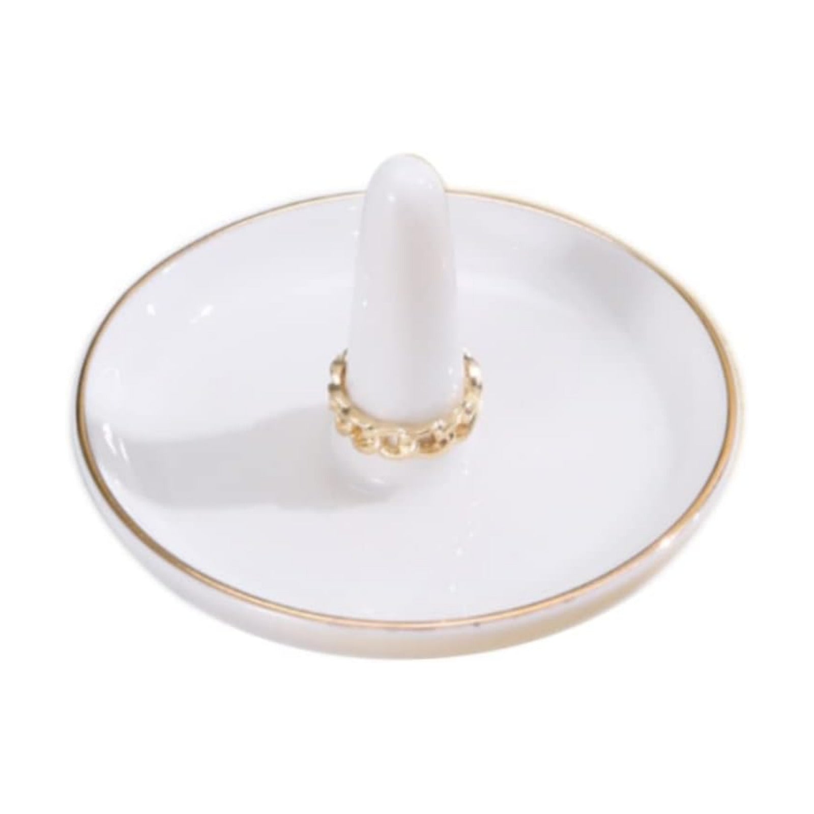 White Ring Dish Holder / White 1 / 4 Inch