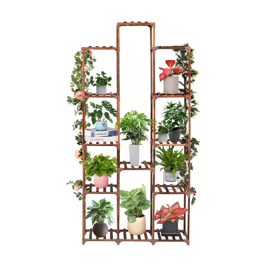 XXXFLOWER Plant Stand Indoor Outdoor 13 Tiers Wood Plant Shelf for Multiple Plants ，Large Plant Rack for Window Garden