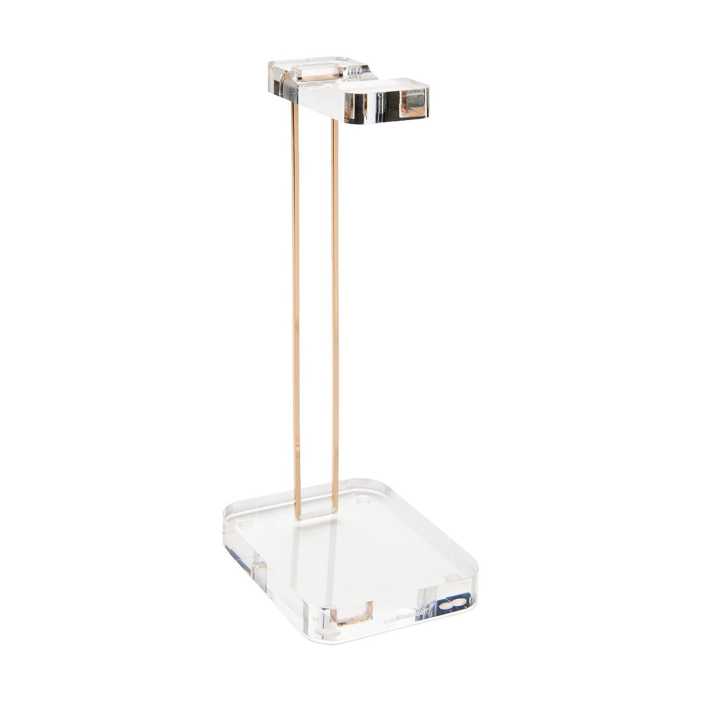 russell+hazel Acrylic Headphone Stand with Gold Hardware, Clear | Displays and stores headphones on a crystal-clear