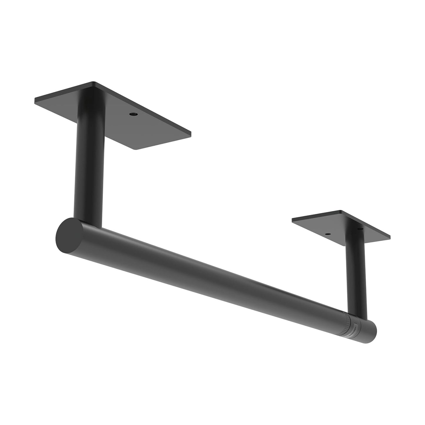 Matte Black Paper Towel Holder Under Cabinet Self Adhesive | 304 Stainless Steel Post Pivoting Design Wall Mounted & No
