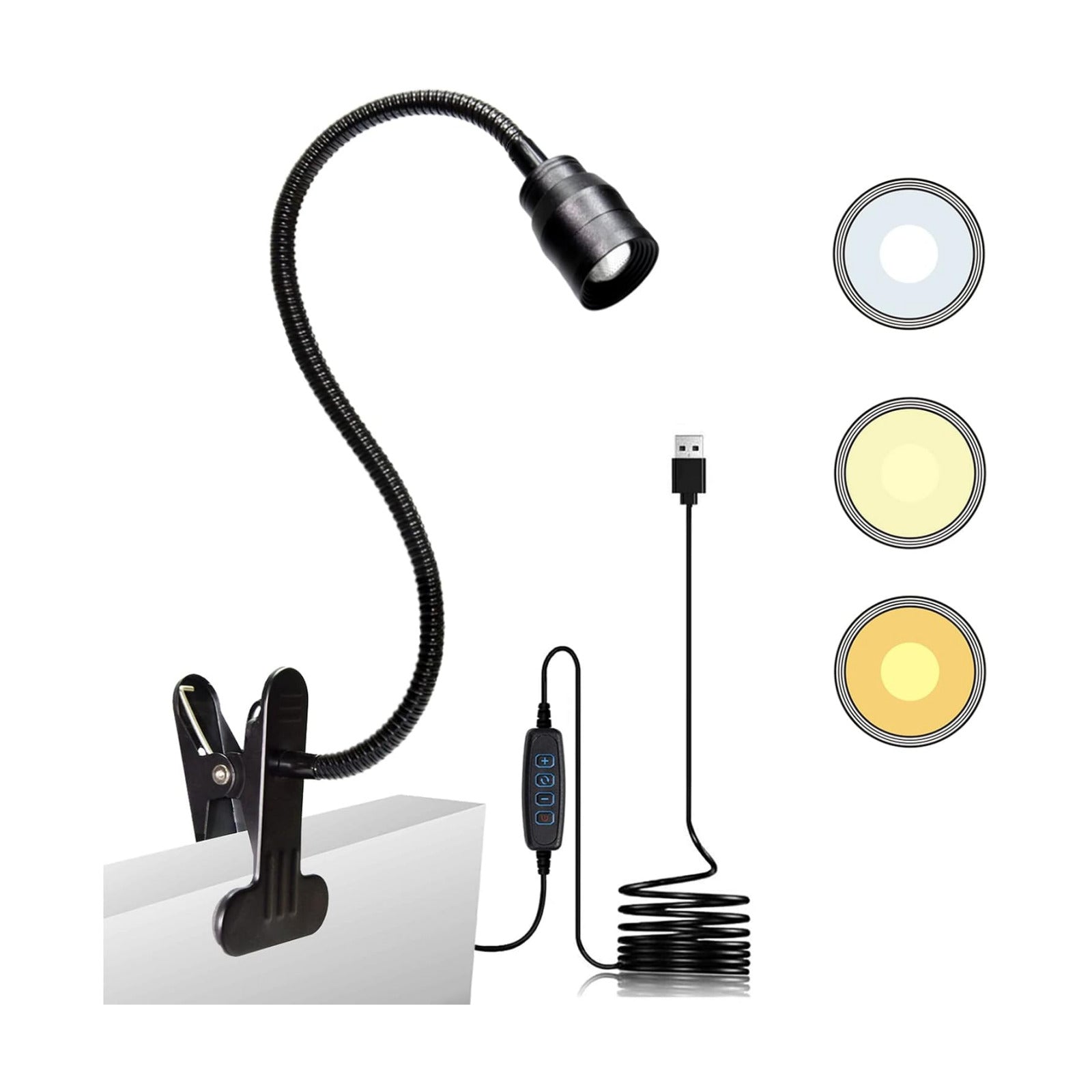 YMCRLUX Zoomable LED Reading Lights for Bed Headboard, Clip on Spotlight Lamp for Desk, Dorm Bed, Dimmable USB Clamp