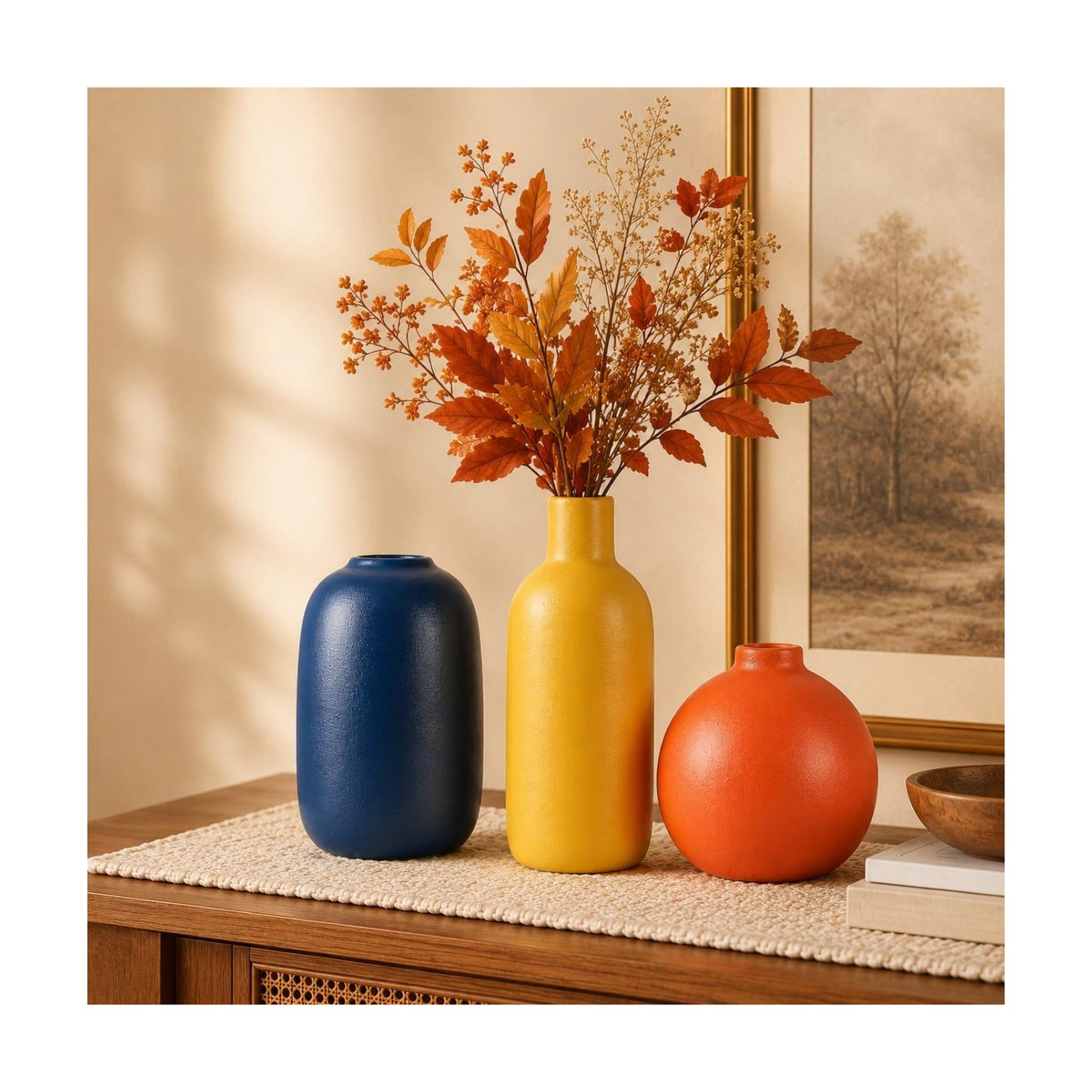 Ceramic Vase / Small Flower Vases for Rustic Home Decor / A / Set of 3