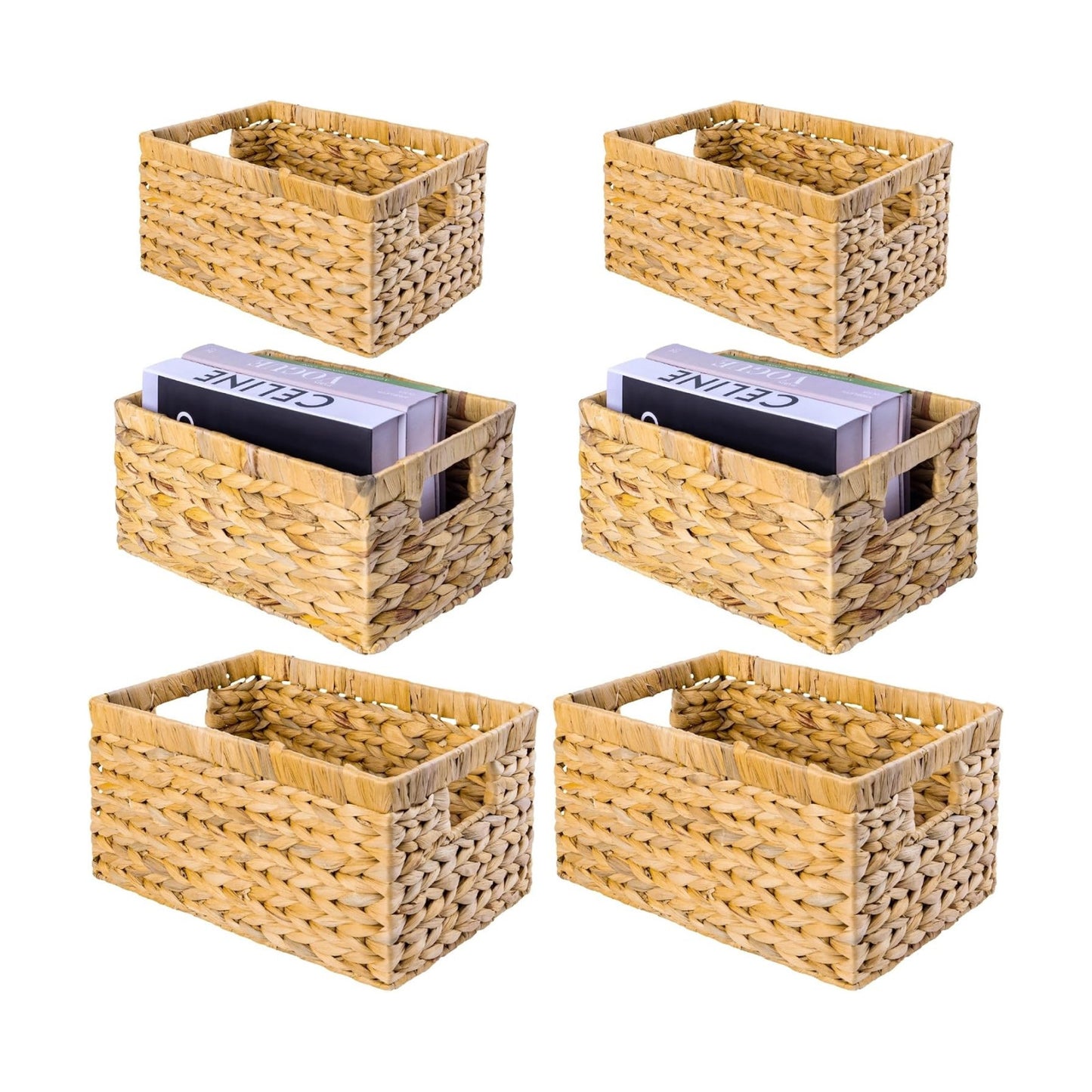 Wicker Storage Baskets / Combo 2 Sets SML / Set of 6