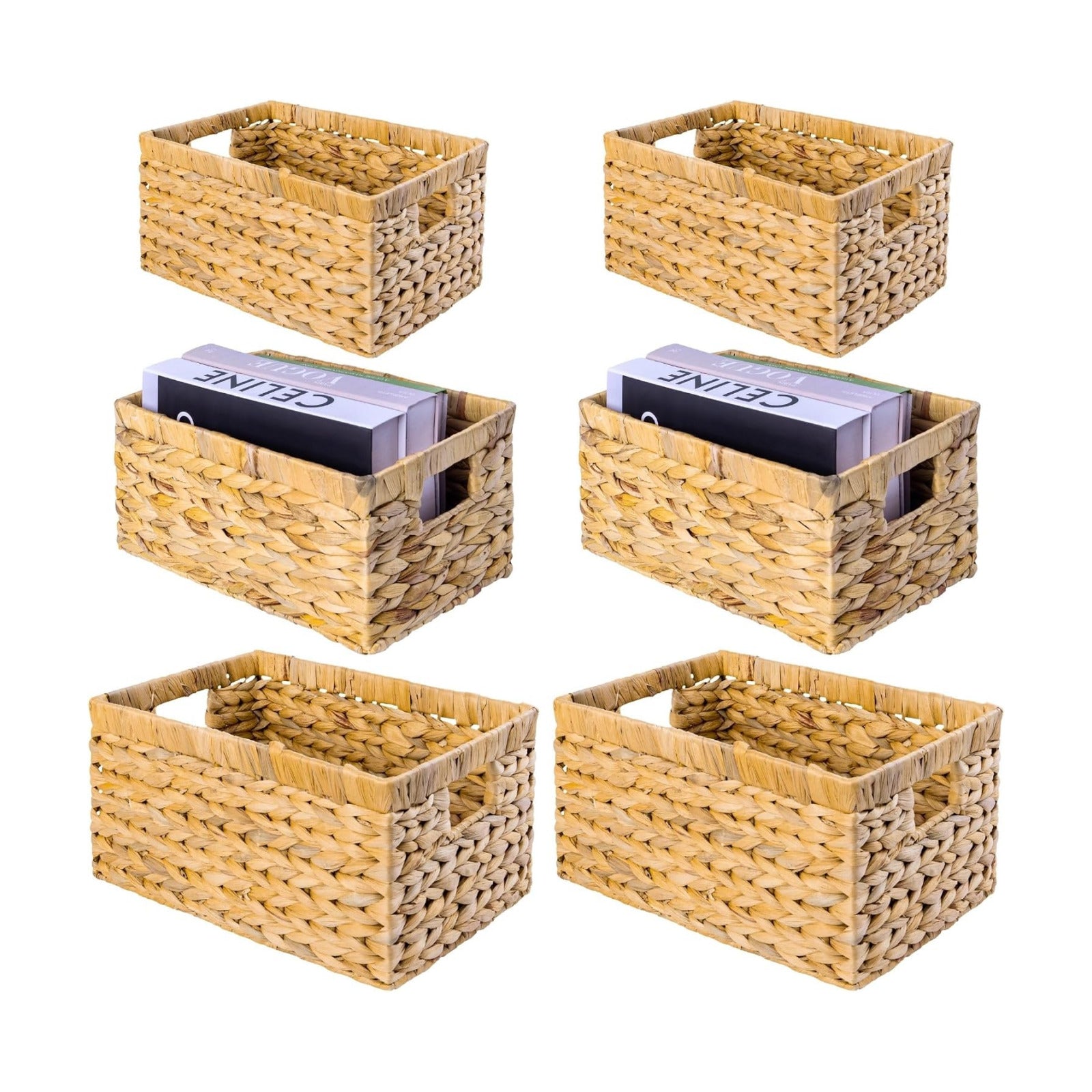 Wicker Storage Baskets / Combo 2 Sets SML / Set of 6