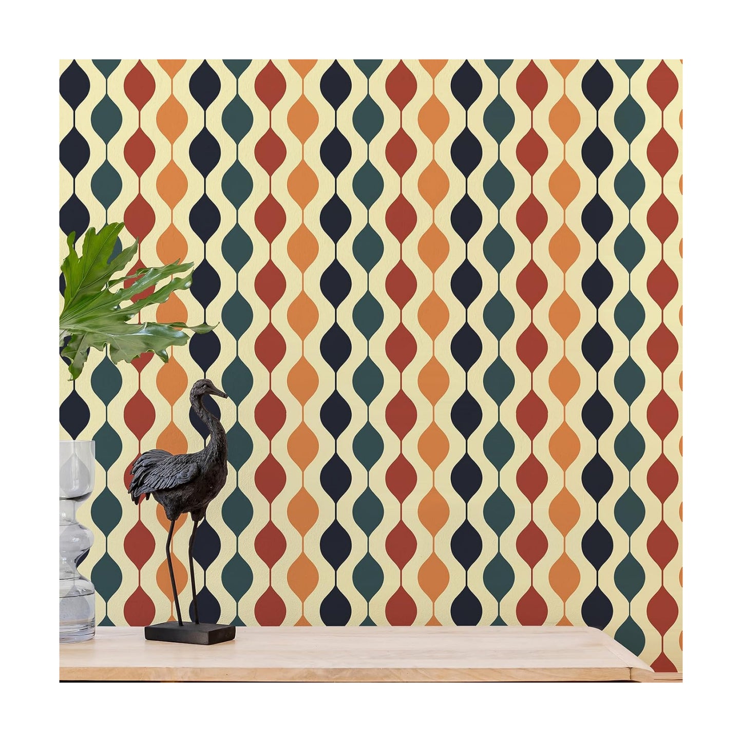 Retro Checkered Wallpaper Peel and Stick " Retro Geometric Wallpaper Checkered Contact / 15.7 x 118
