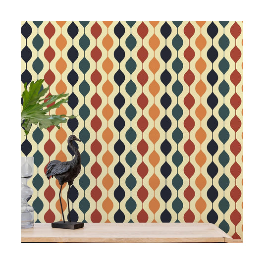 Retro Checkered Wallpaper Peel and Stick " Retro Geometric Wallpaper Checkered Contact / 15.7 x 118