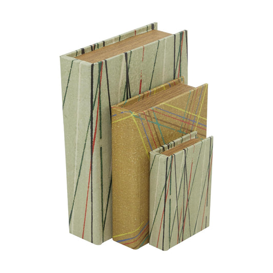 Faux Leather Abstract Decorative Box Faux Storage Book Book Shaped / Green / 11.90", 9.15", 6.40