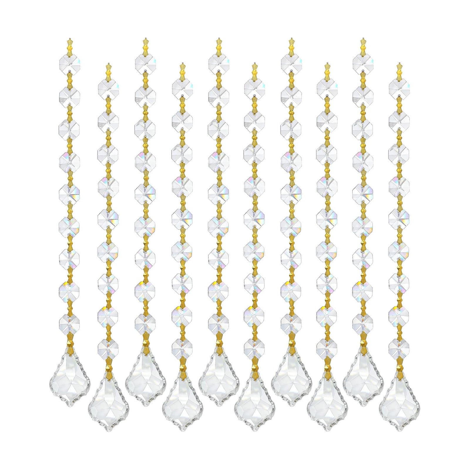 Crystal Garland Strands Hanging Glass Chandelier Beads Chains Crystal / Maple Leaf / Set of 10