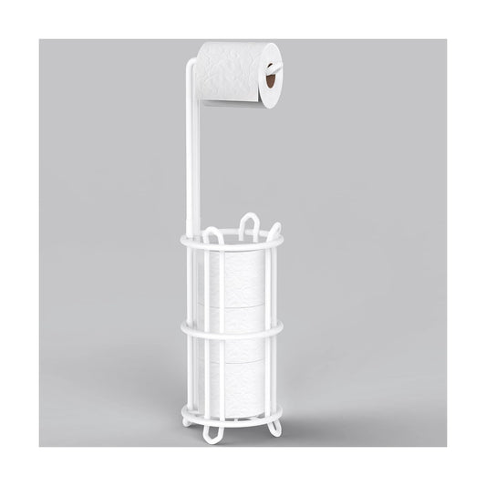 Meangood Toilet Paper Holder Stand and Tissue Paper Roll Dispenser for 4 Mega Rolls, Bathroom Free Standing Tissue Roll