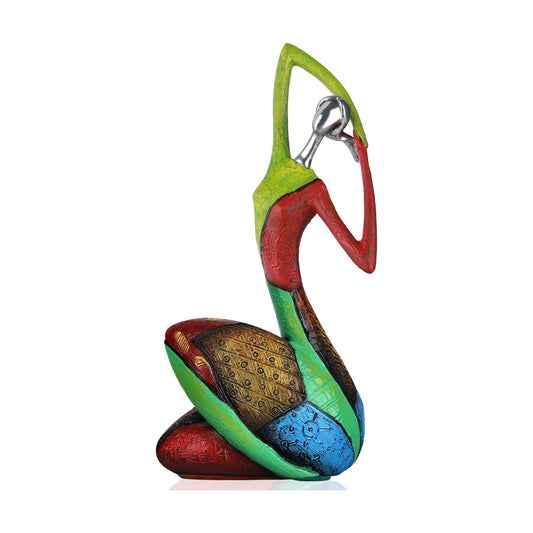 Creative Full-Color Oil Painting Art Female Statue / Yoga Pose Sculpture