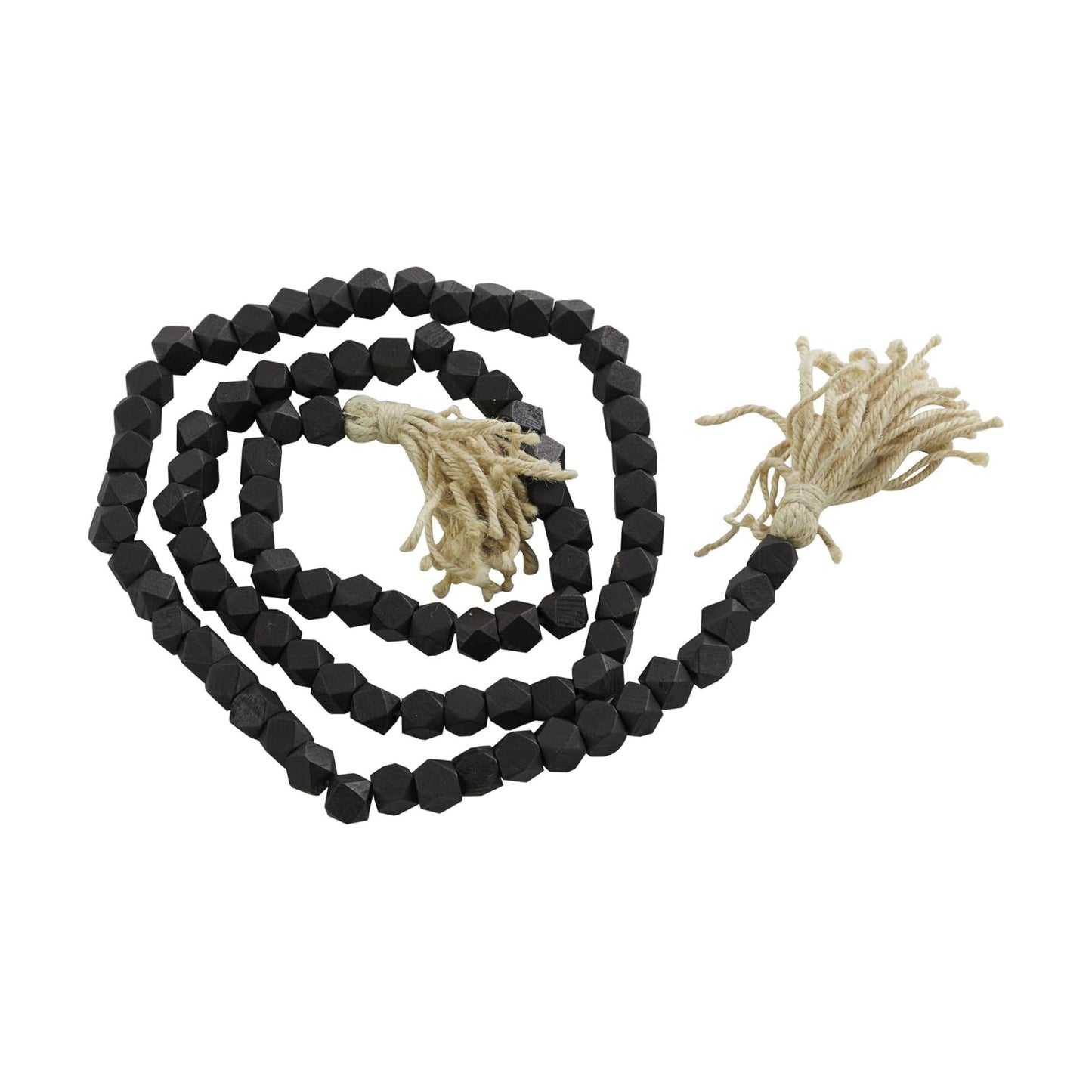 Wood Handmade Beaded Garland / Black / Geometric / 1 x 1 x 80