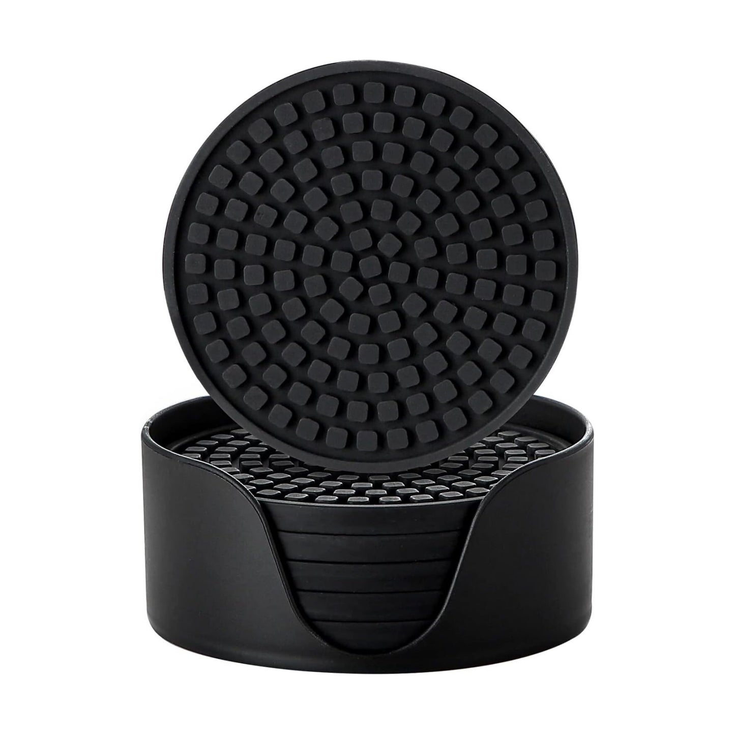 Holder / Silicone Drink Coasters / Black / Set of 6