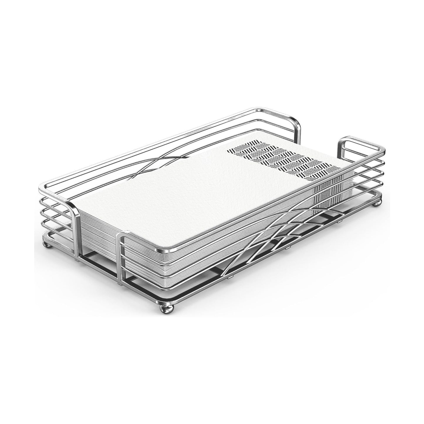 Silver Tray / B - Silver Napkin Holder for Bathroom / Guest Towel Holder