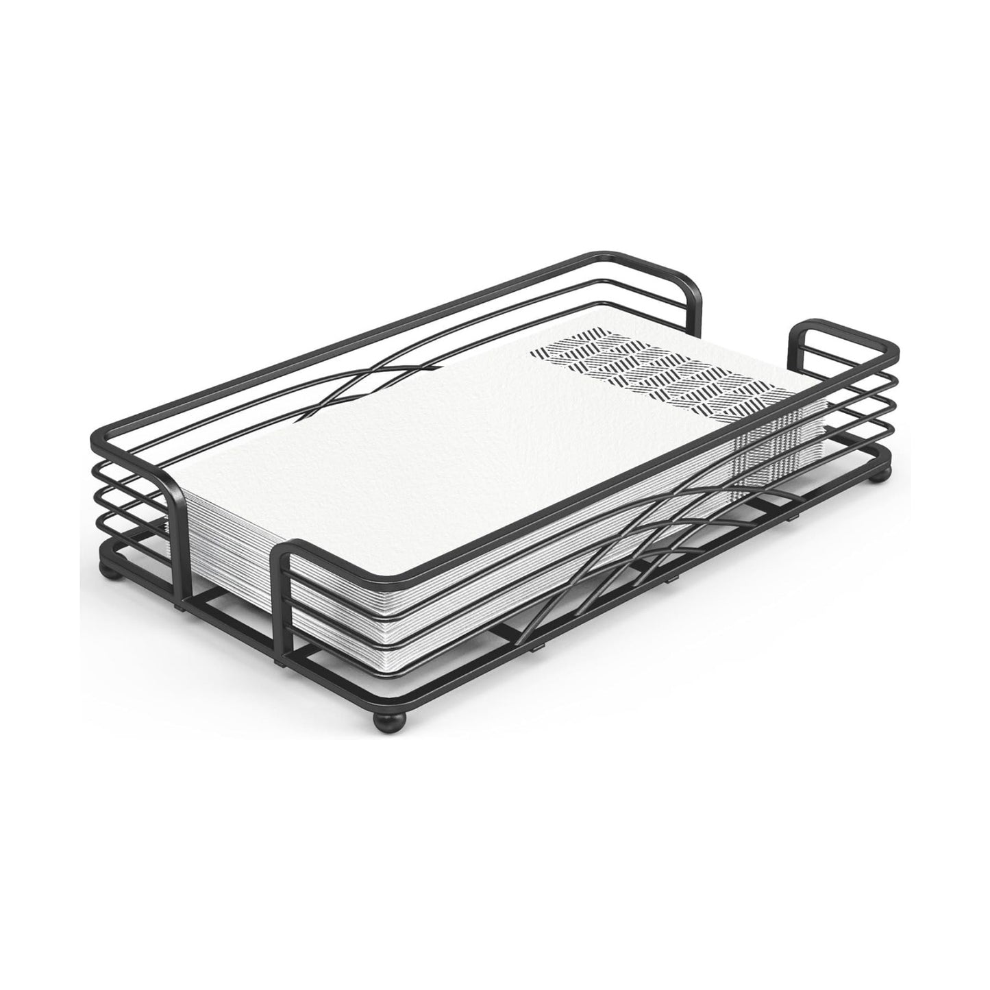 Black Tray / C - Black Napkin Holder for Bathroom / Guest Towel Holder