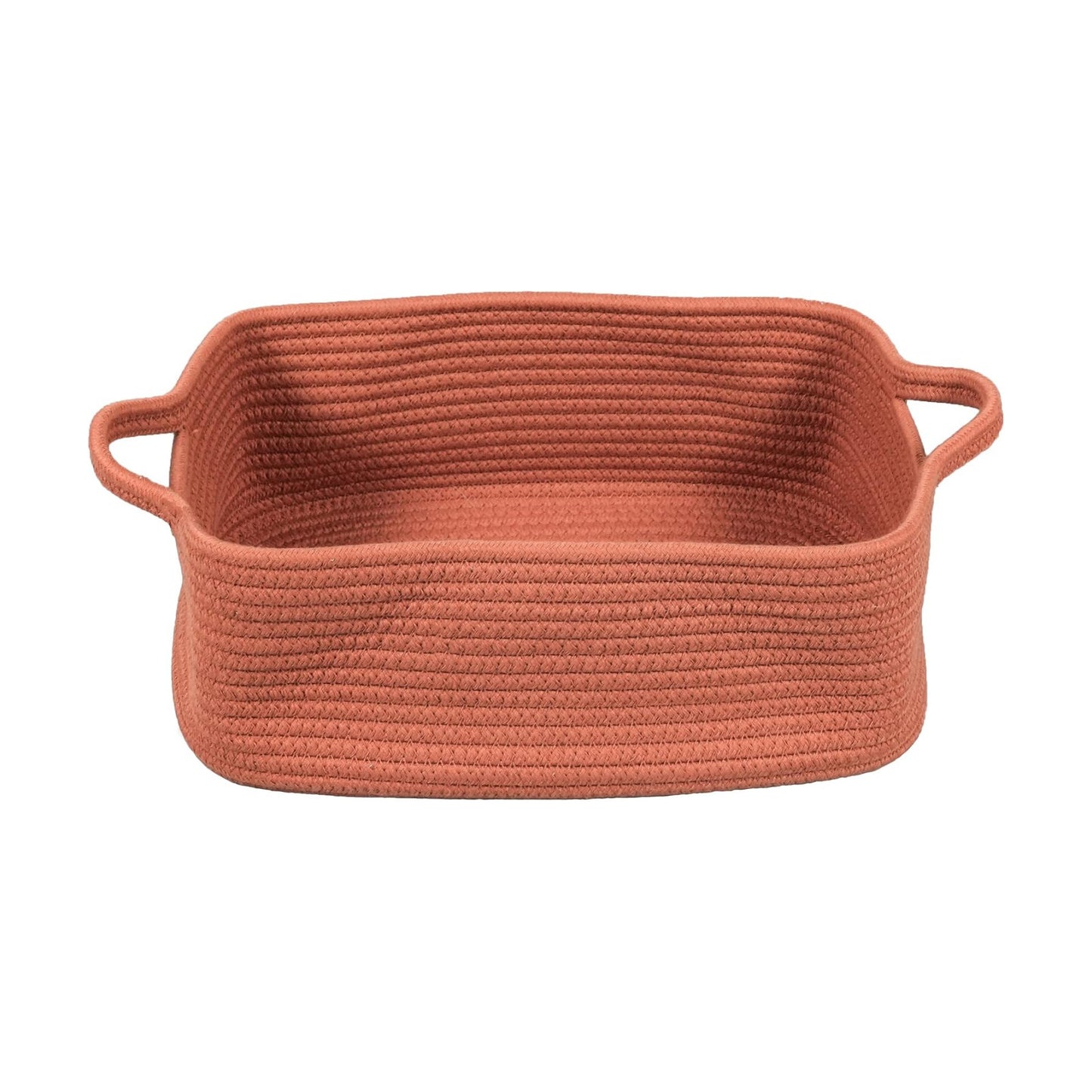 Woven Cotton Rope Storage Basket / Rust