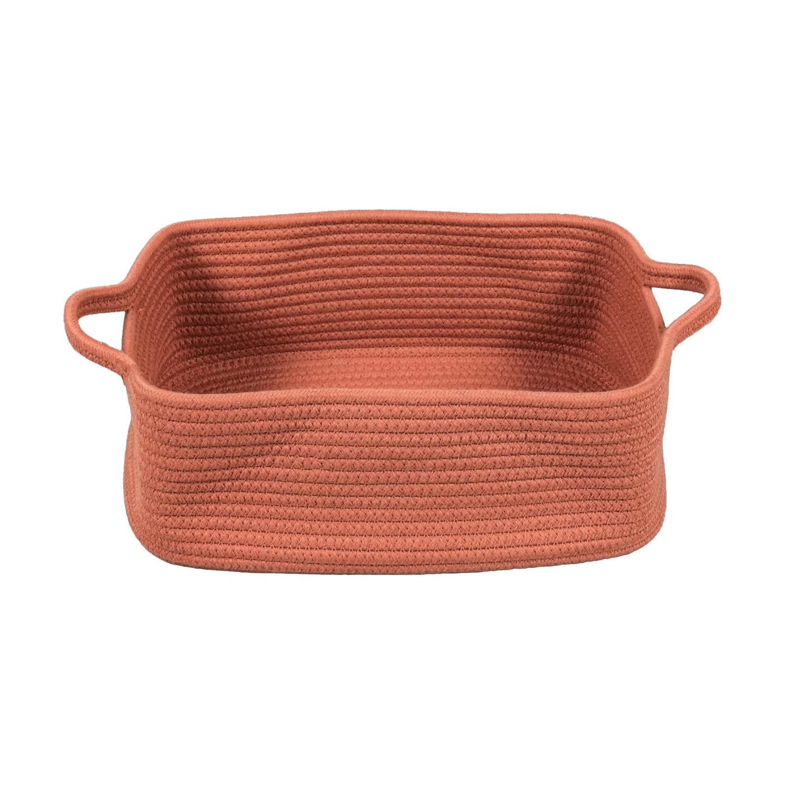 Woven Cotton Rope Storage Basket / Rust