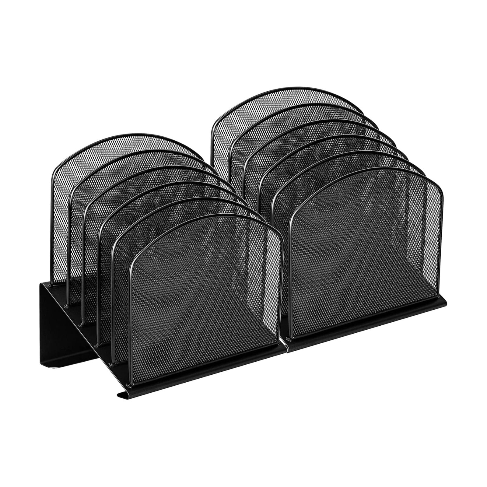 Desktop File Organizers 2 Pack Inclined Document Holders 5 Section Office Supplies Mesh Vertical File Sorters Metal