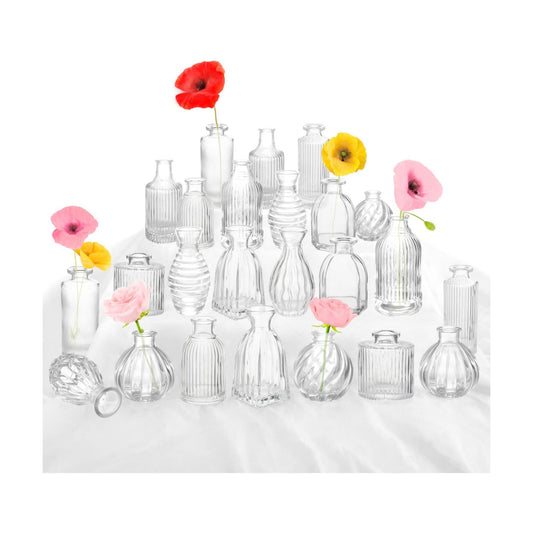 Vintage Vases for Decor / Clear / 2 Packs