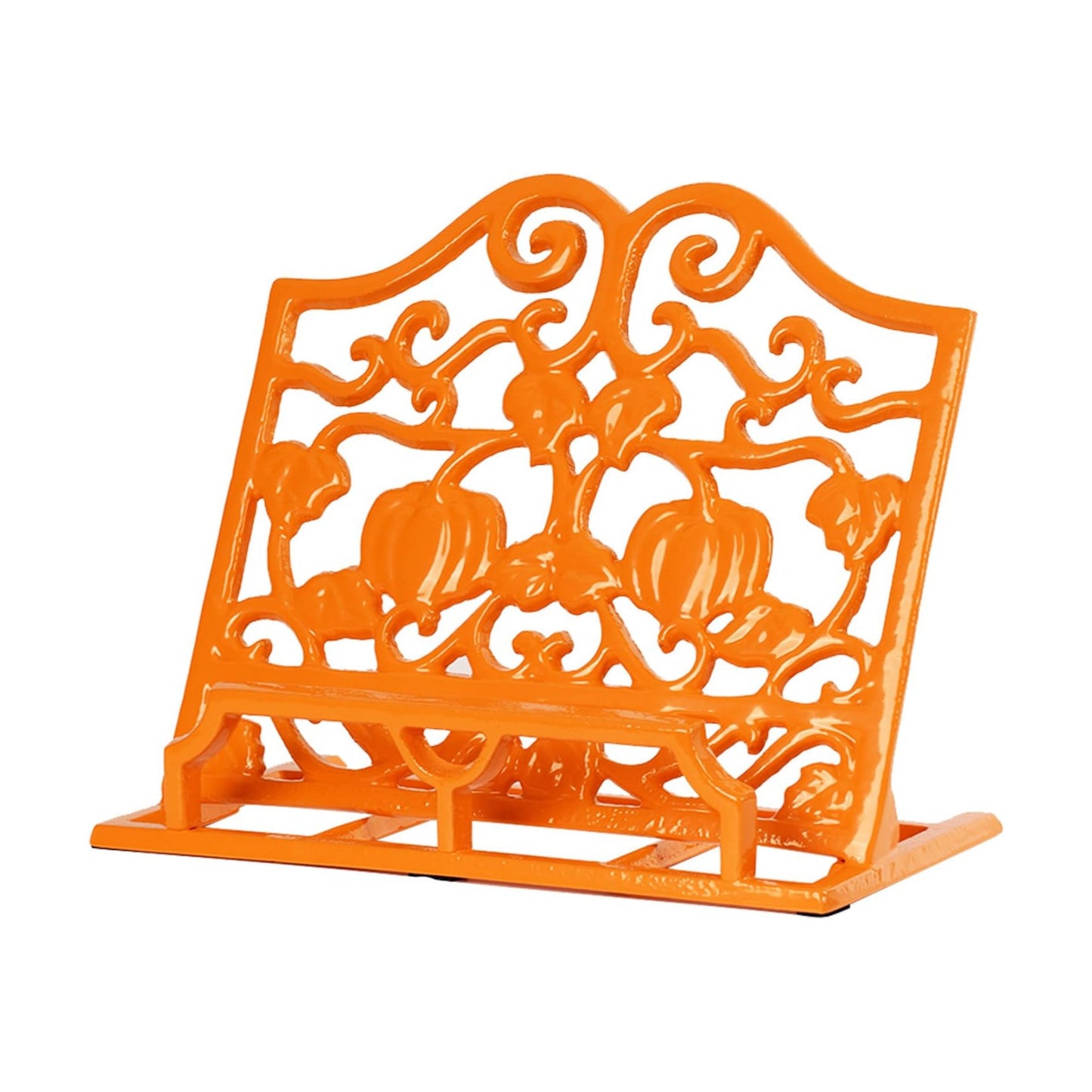 Vintage Cookbook Stand, Robust Wrought Cast Iron Recipe Book Holder for Kitchen Counter, Large Metal Cook Book Stand