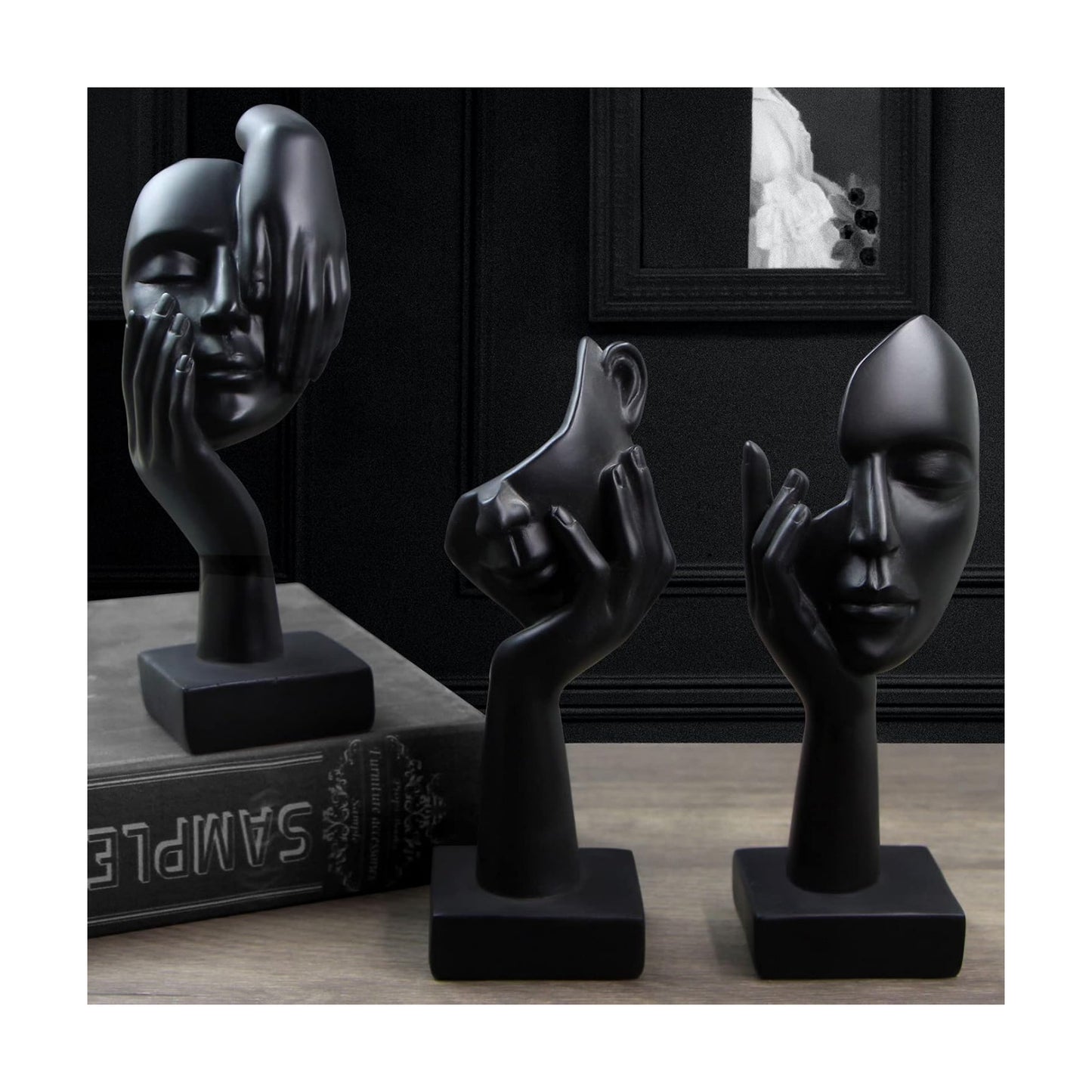 Thinker Statue / Collectible Figurines / Black-2 / Set of 3
