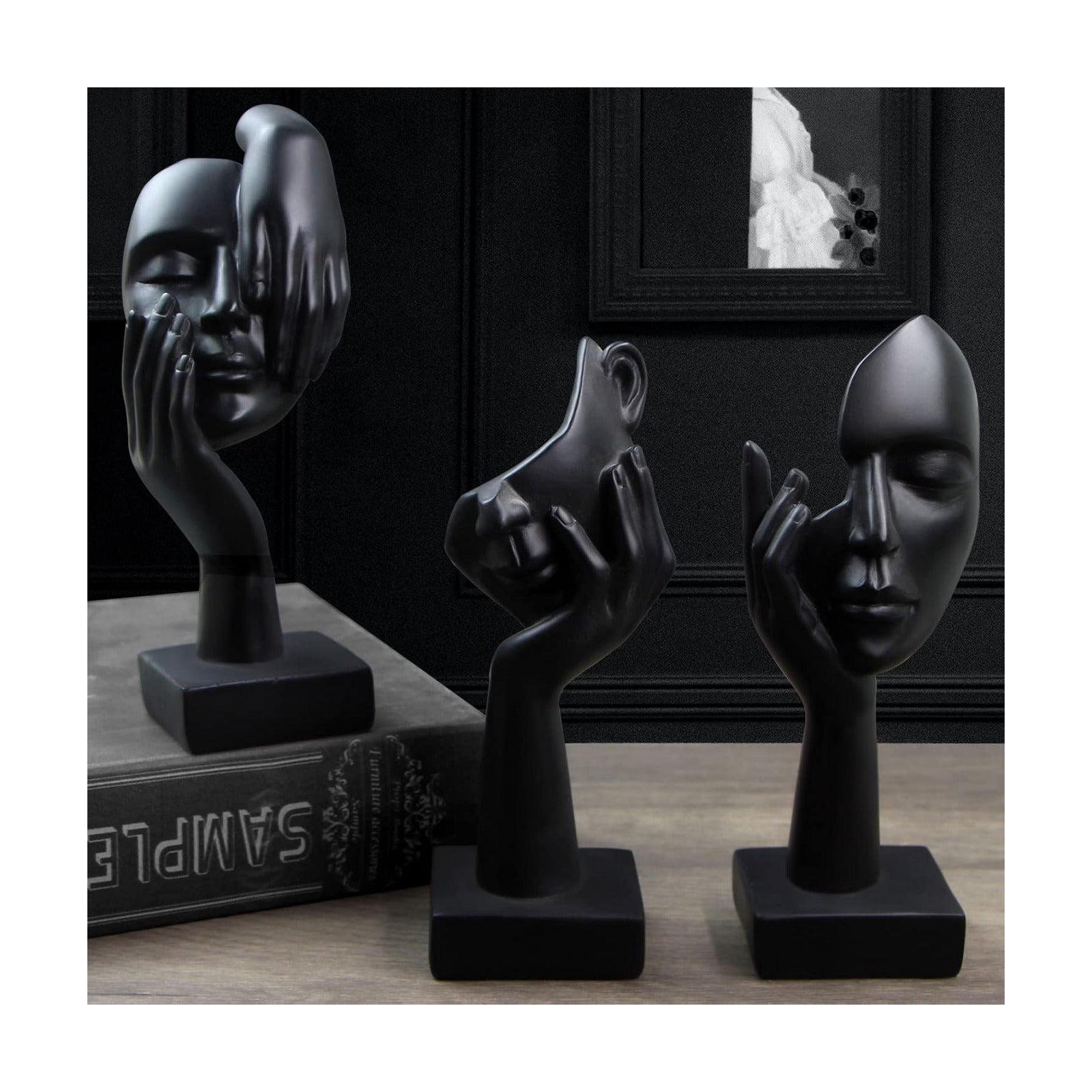 Thinker Statue / Collectible Figurines / Black-2 / Set of 3