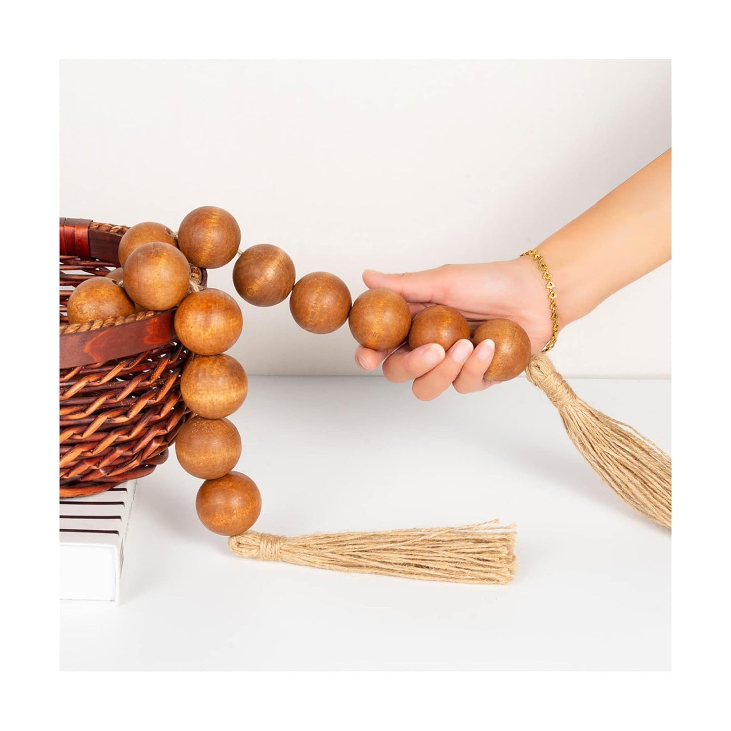 Extra Large Wood Bead Garland Brown / 7 Brown / 41 Inches