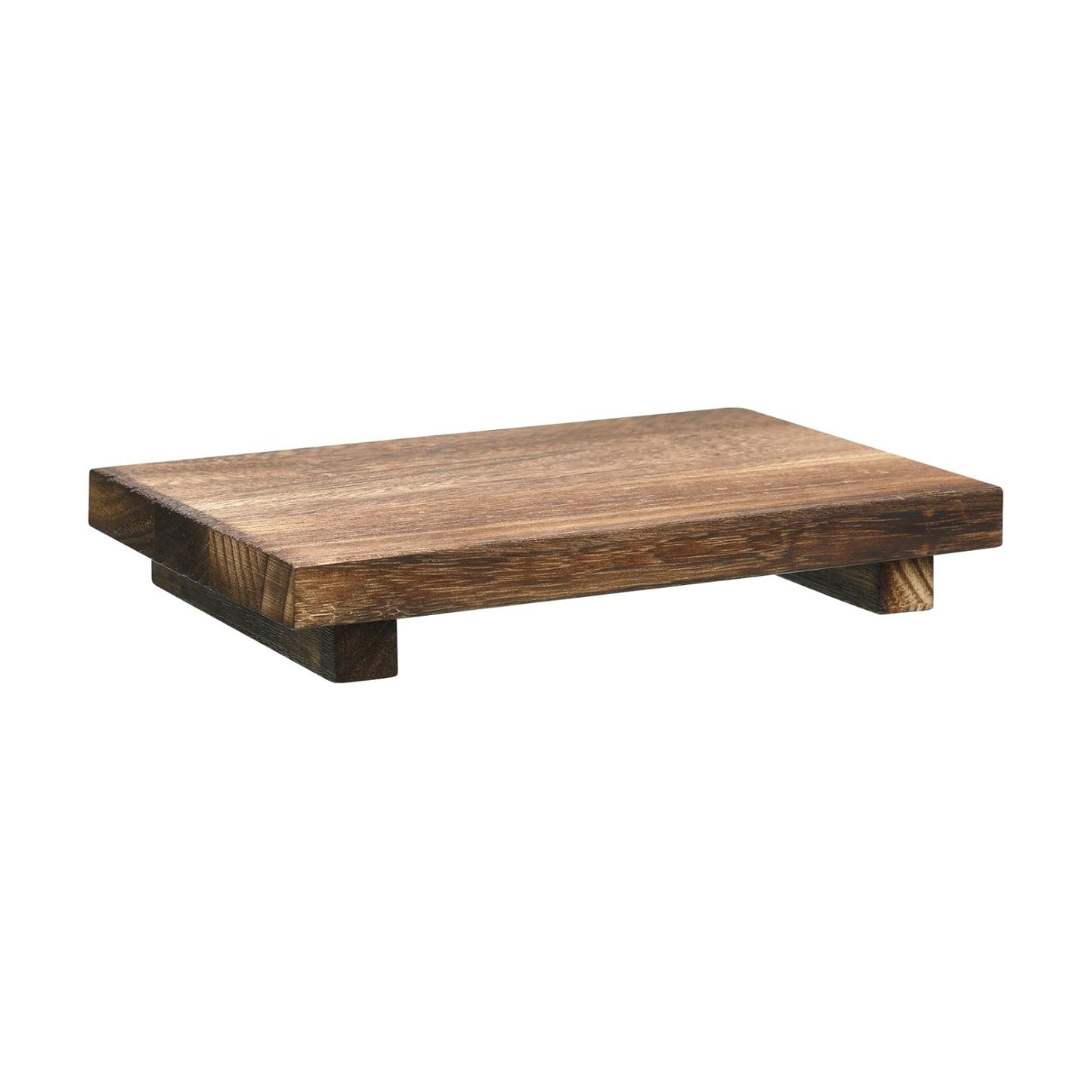 Nuogo Wood Pedestal Riser Stand for Kitchen Soap Tray,12 X 7 Inch,Brown | Rustic Wooden Soap Holder for Kitchen Sink