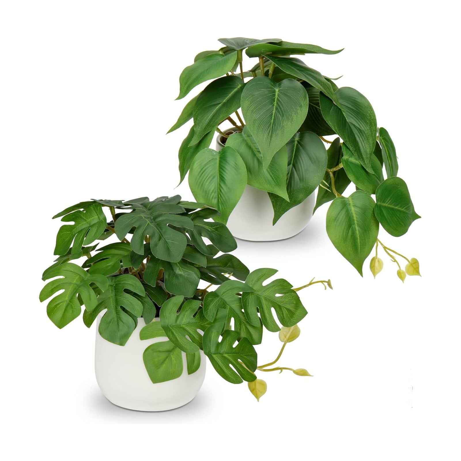 Fake Plants Artificial Plants Faux Pothos / Fake Plants #2 / White / Set of 2