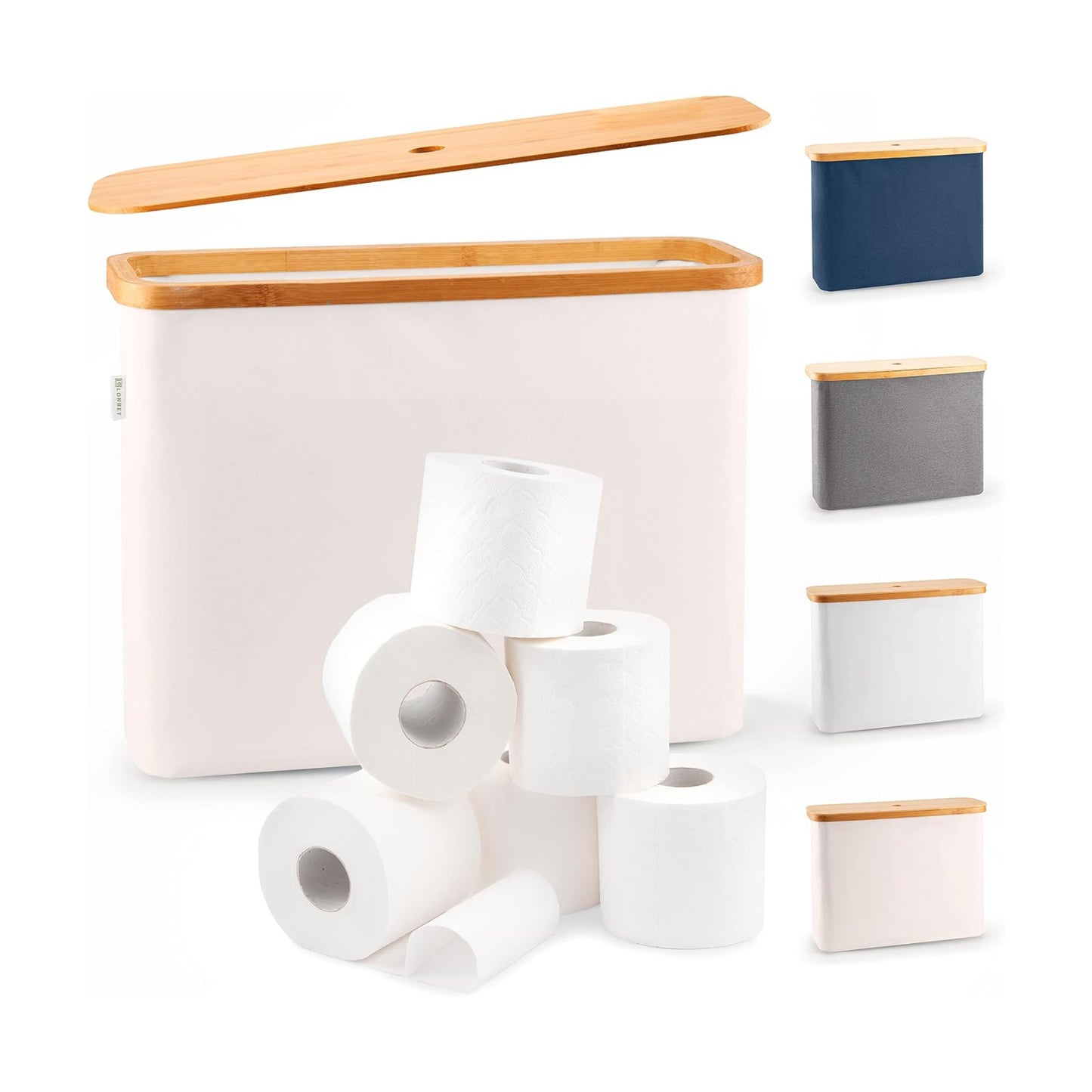 LONBET Toilet Paper Storage for 12 Rolls, Stackable & Foldable - The Ultimate Bathroom Organizer - Waterproof Basket