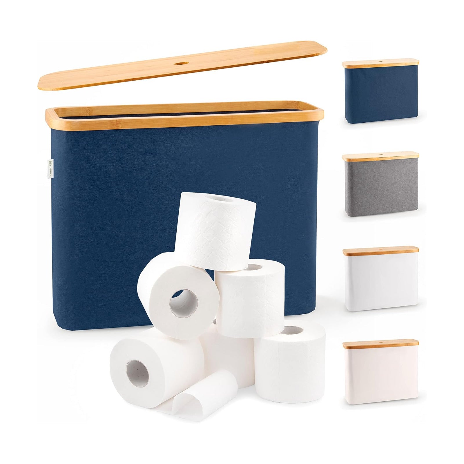 LONBET Toilet Paper Storage for 12 Rolls, Stackable & Foldable - The Ultimate Bathroom Organizer - Waterproof Basket