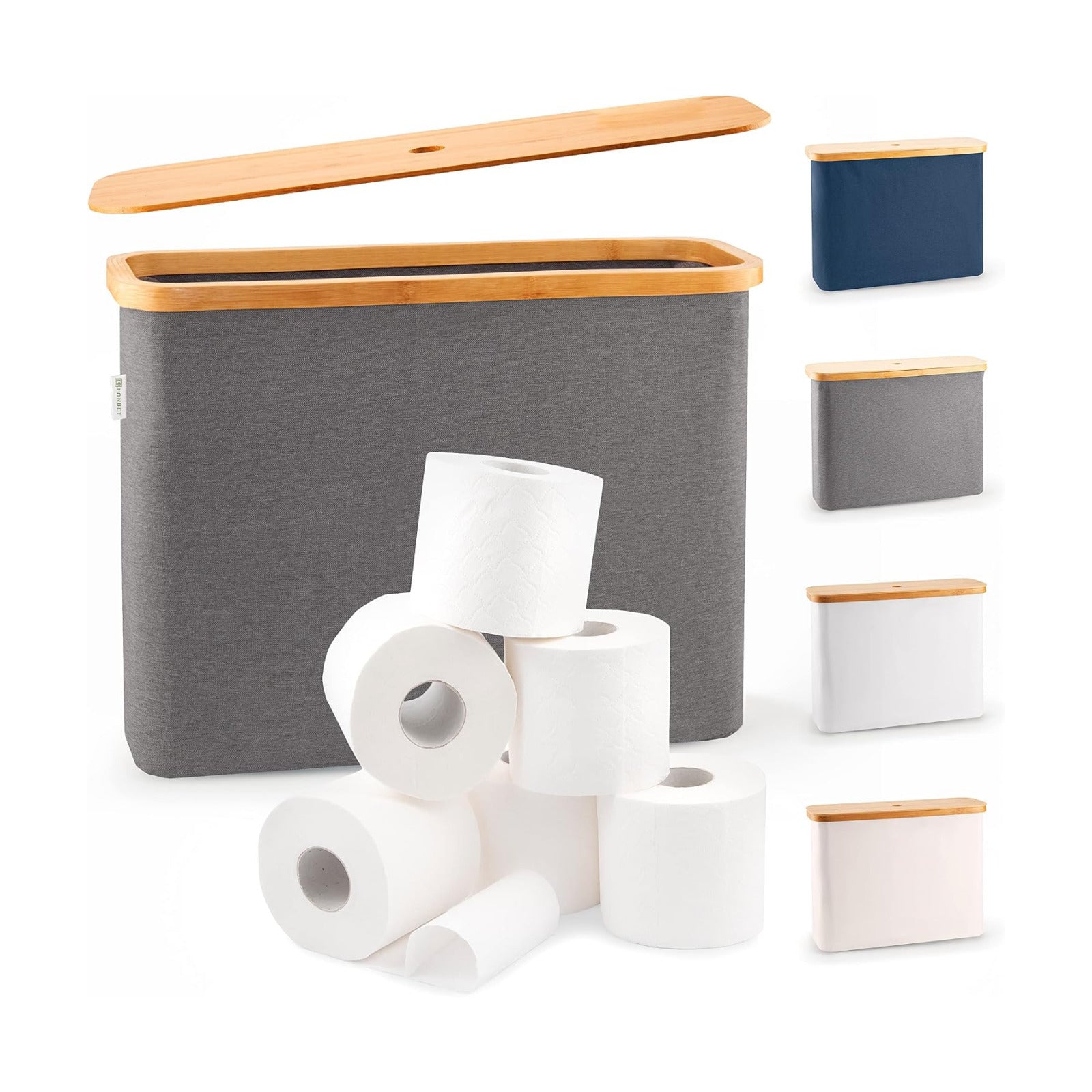LONBET Toilet Paper Storage for 12 Rolls, Stackable & Foldable - The Ultimate Bathroom Organizer - Waterproof Basket