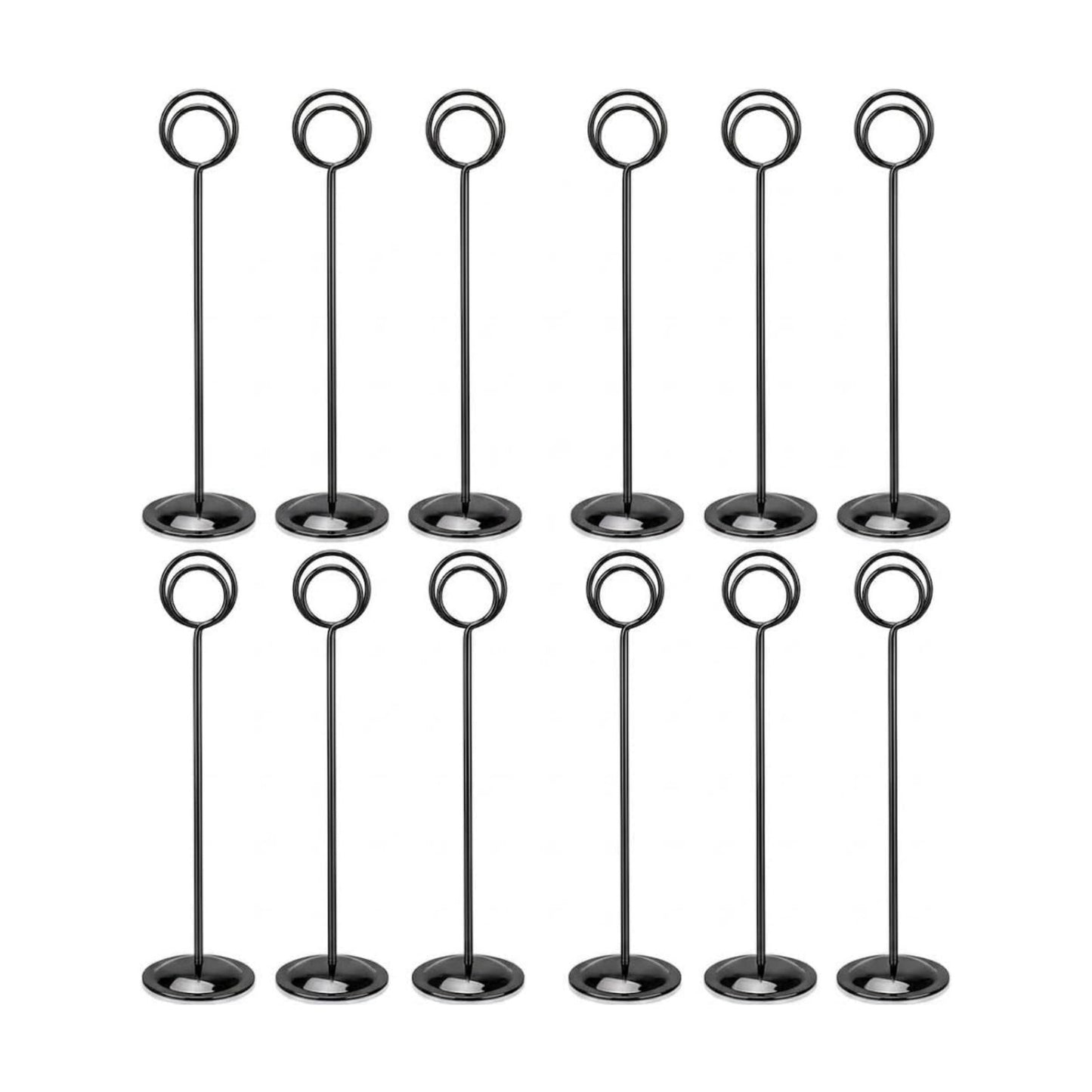 HOHIYA 12 Pack Black Table Number Holders 12" Wedding Place Card Stands | Stable metal stands display table numbers