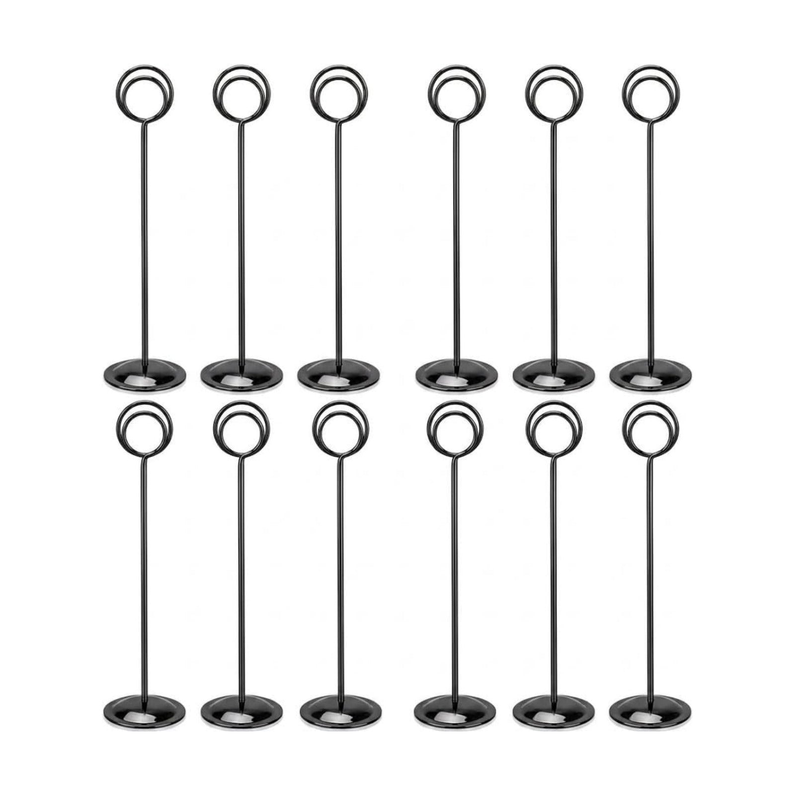 HOHIYA 12 Pack Black Table Number Holders 12" Wedding Place Card Stands | Stable metal stands display table numbers