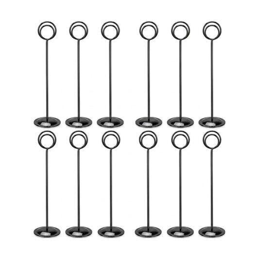 HOHIYA 12 Pack Black Table Number Holders 12" Wedding Place Card Stands | Stable metal stands display table numbers