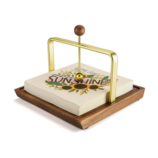 Wood Napkin Holder / Gold