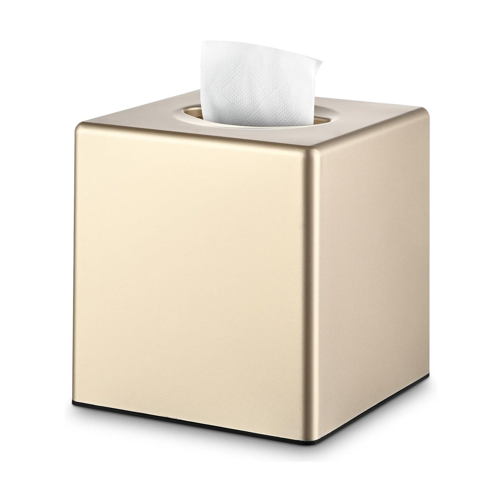 Decorative Modern Square Facial Storage Tissue Box Holder / Champagne Gold