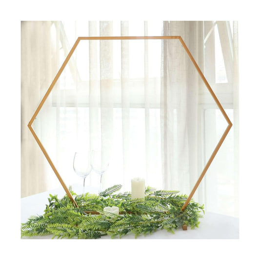 Efavormart 24" Metal Hexagon Table Wedding Arch Centerpiece Stand / Gold