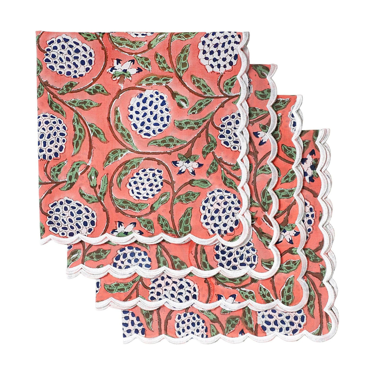 Ridhi Cloth Napkins 100% Pure Cotton Farmhouse Wedding Dinner Napkins for Halloween, Thanksgiving, Holiday Daily Wedding uses Napkins (6-9"x9" Cocktail Napkin, Dark Salmon Pink)