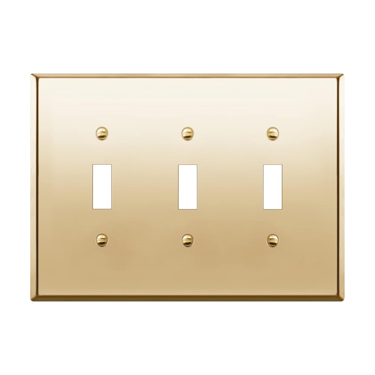 LIDER Toggle Light Switch Metal Wall Plate, Switch Cover, Mid-Size 3-Gang | Stainless Steel, Corrosion Resistant, UL