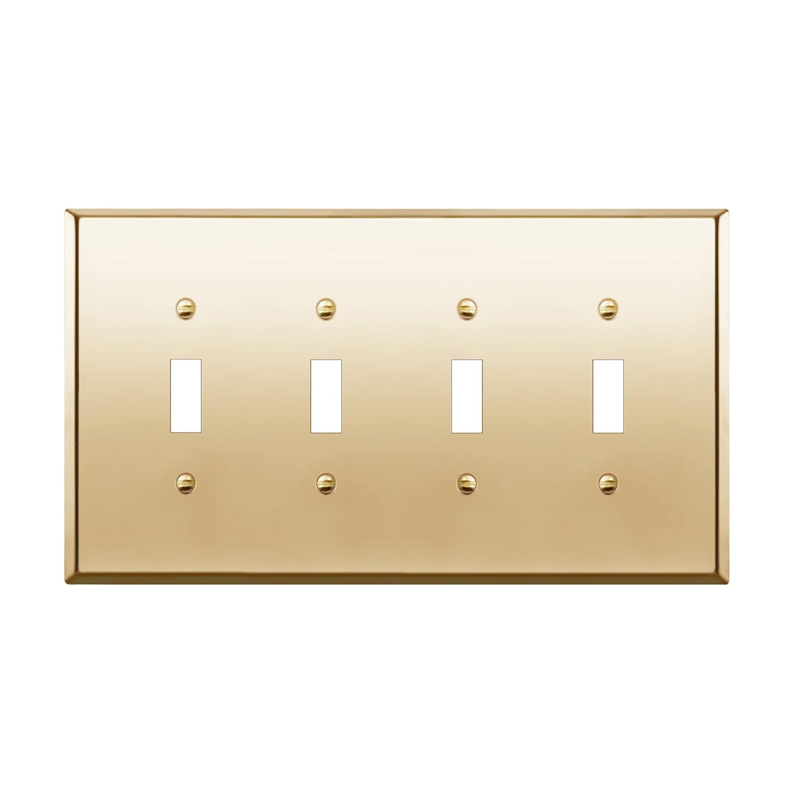 LIDER Toggle Light Switch Metal Wall Plate, Switch Cover, Mid-Size 4-Gang | Stainless Steel, Corrosion Resistant, UL