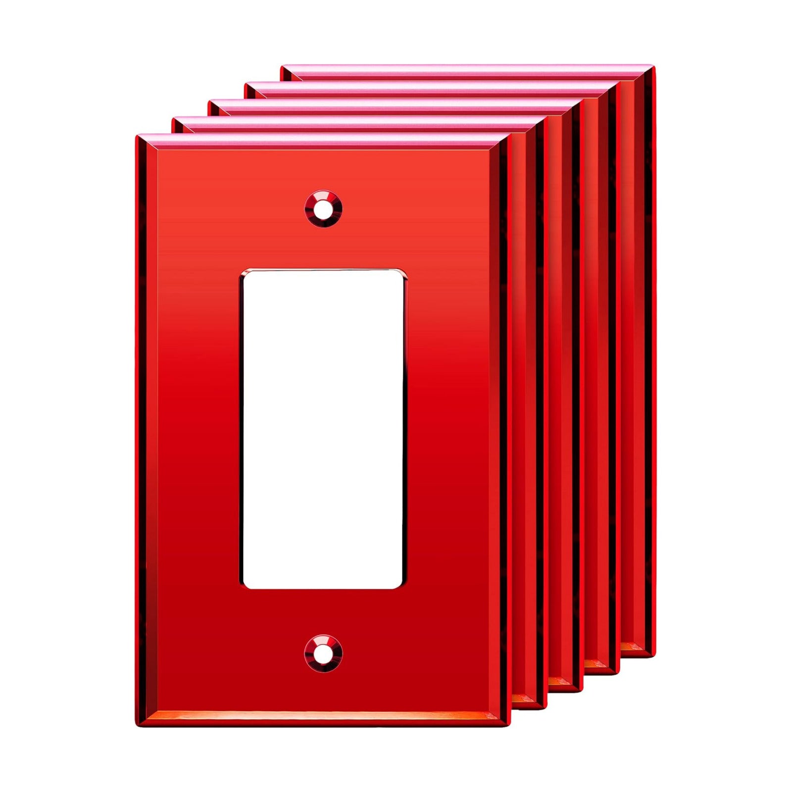 LIDER Reflective Decorator Wall Plate, Oversized 1-Gang, Acrylic, 5-Pack | Mirrored Light Switch Plate, Plexiglass