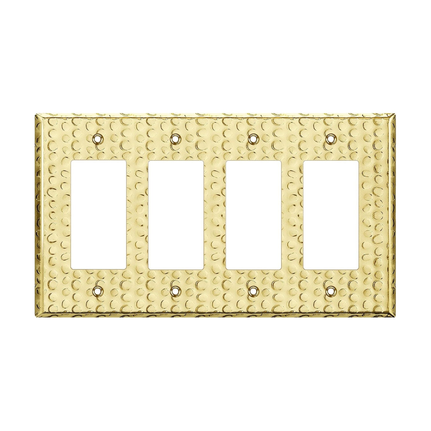 LIDER Dual Decorator Switch or Receptacle Metal Wall Plate, Mid-Size 4-Gang | Corrosion Resistant, Outlet Cover