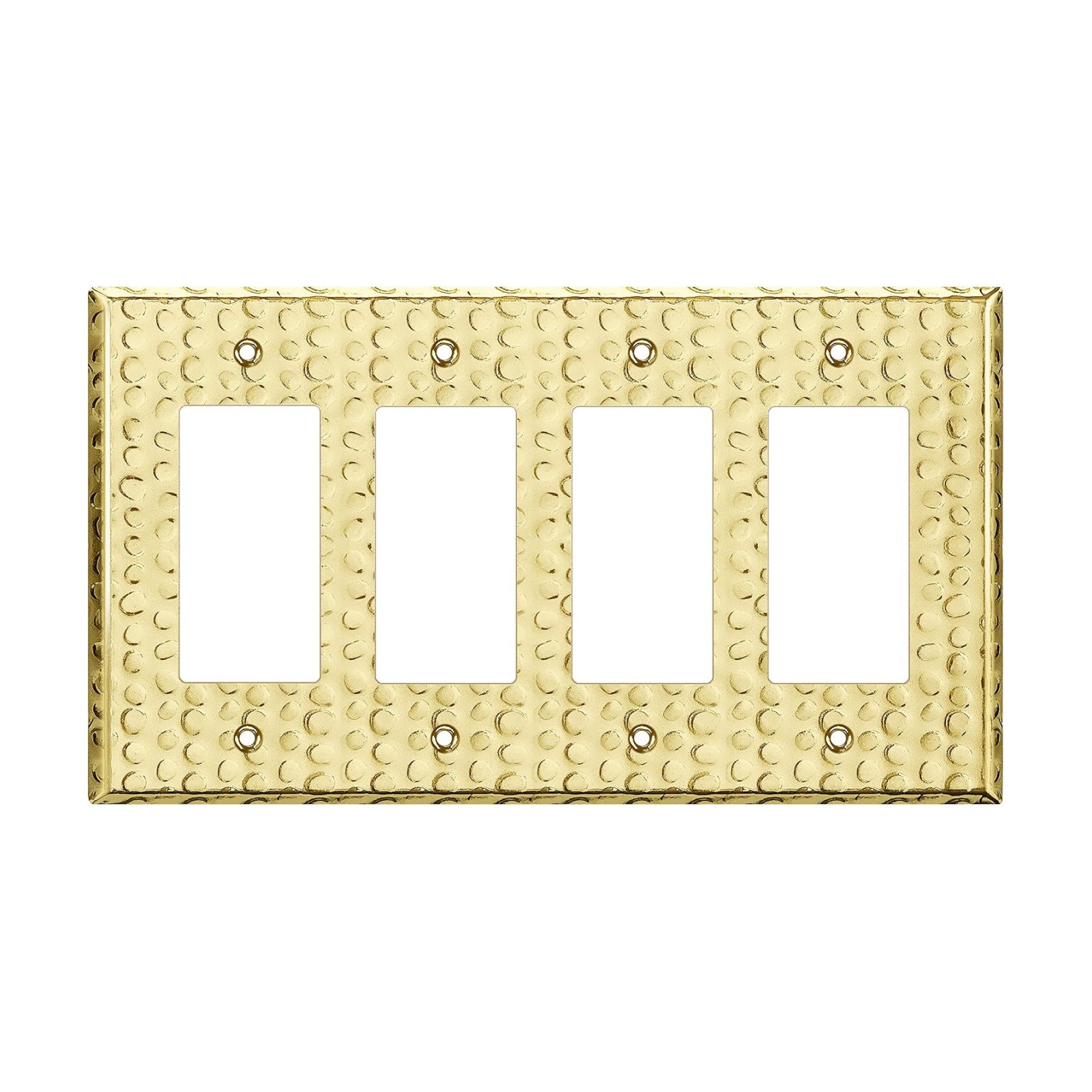 LIDER Dual Decorator Switch or Receptacle Metal Wall Plate, Mid-Size 4-Gang | Corrosion Resistant, Outlet Cover