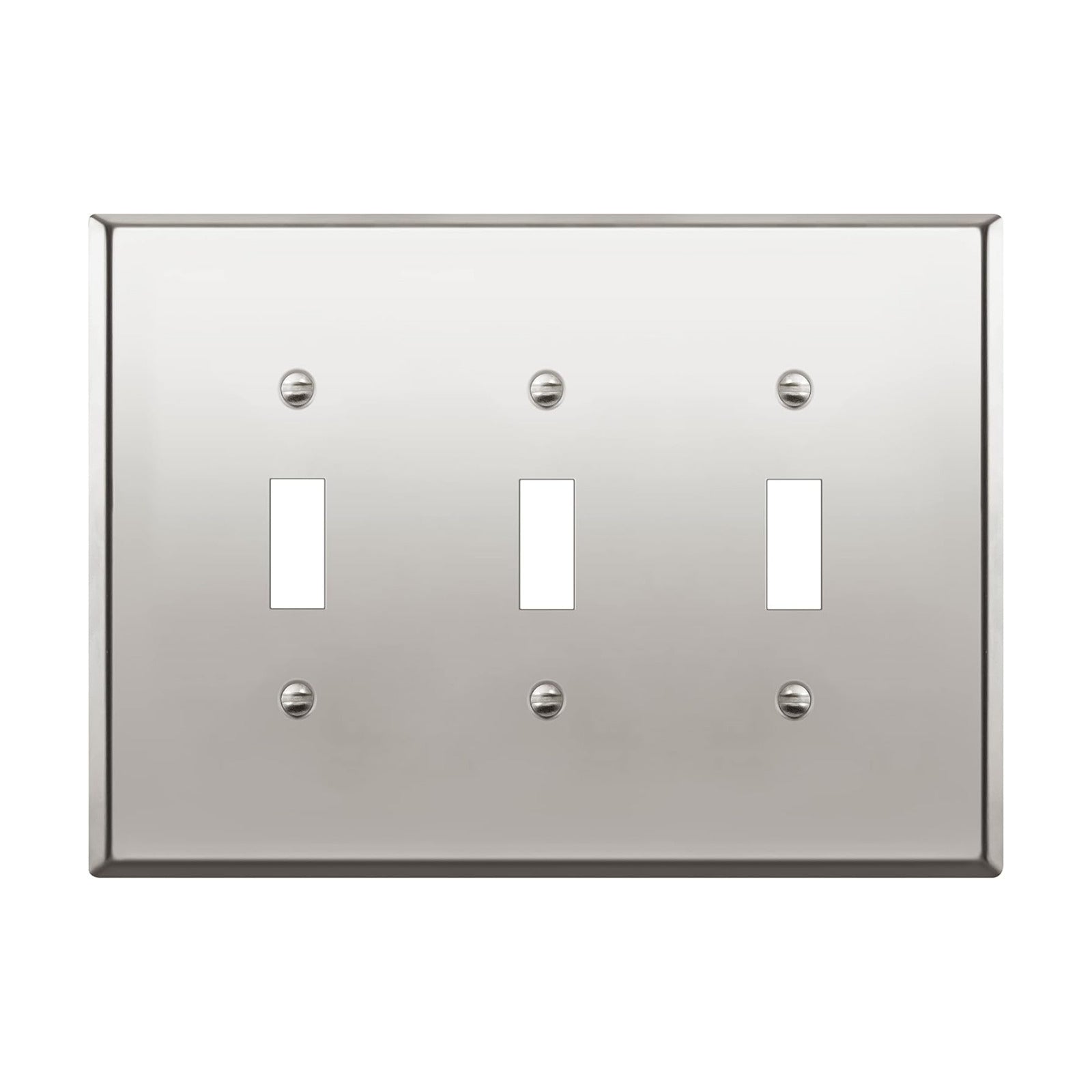 LIDER Toggle Light Switch Metal Wall Plate, Switch Cover, Mid-Size 3-Gang | Stainless Steel, Corrosion Resistant