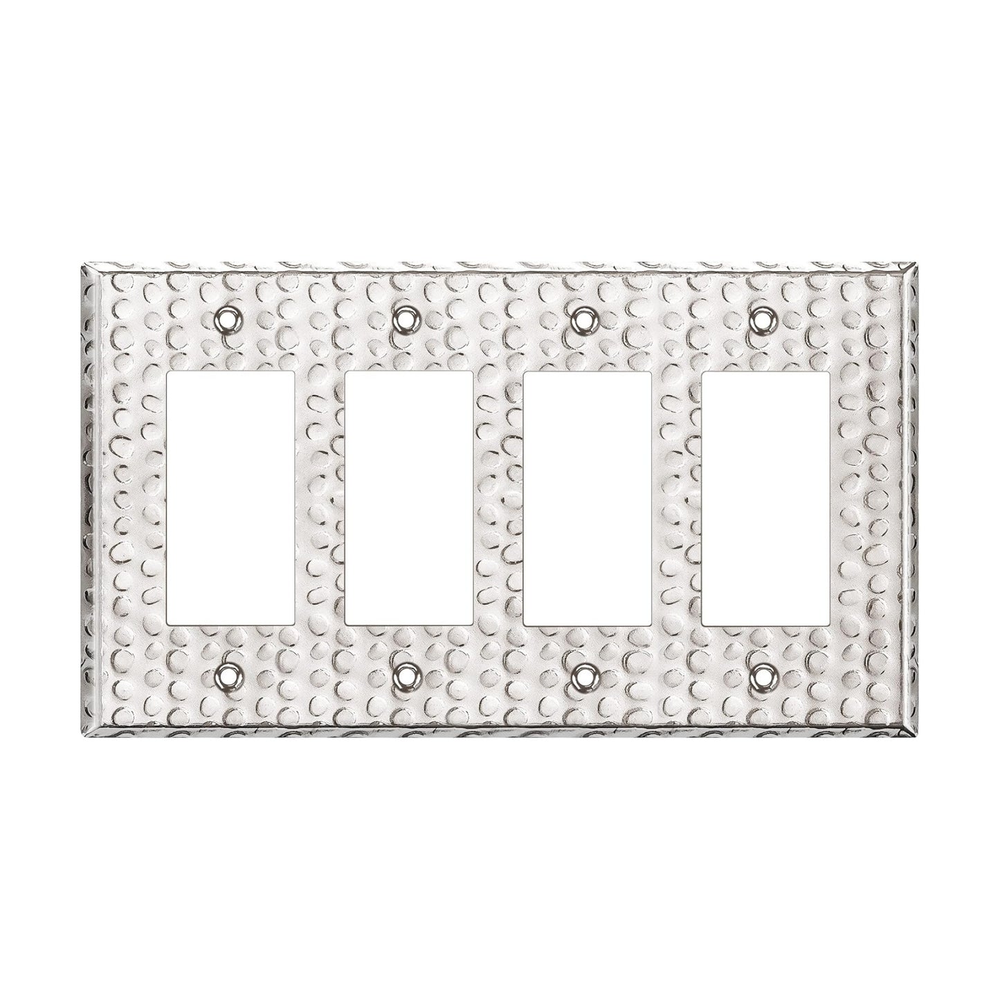 LIDER Dual Decorator Switch or Receptacle Metal Wall Plate, Mid-Size 4-Gang | Corrosion Resistant, Outlet Cover